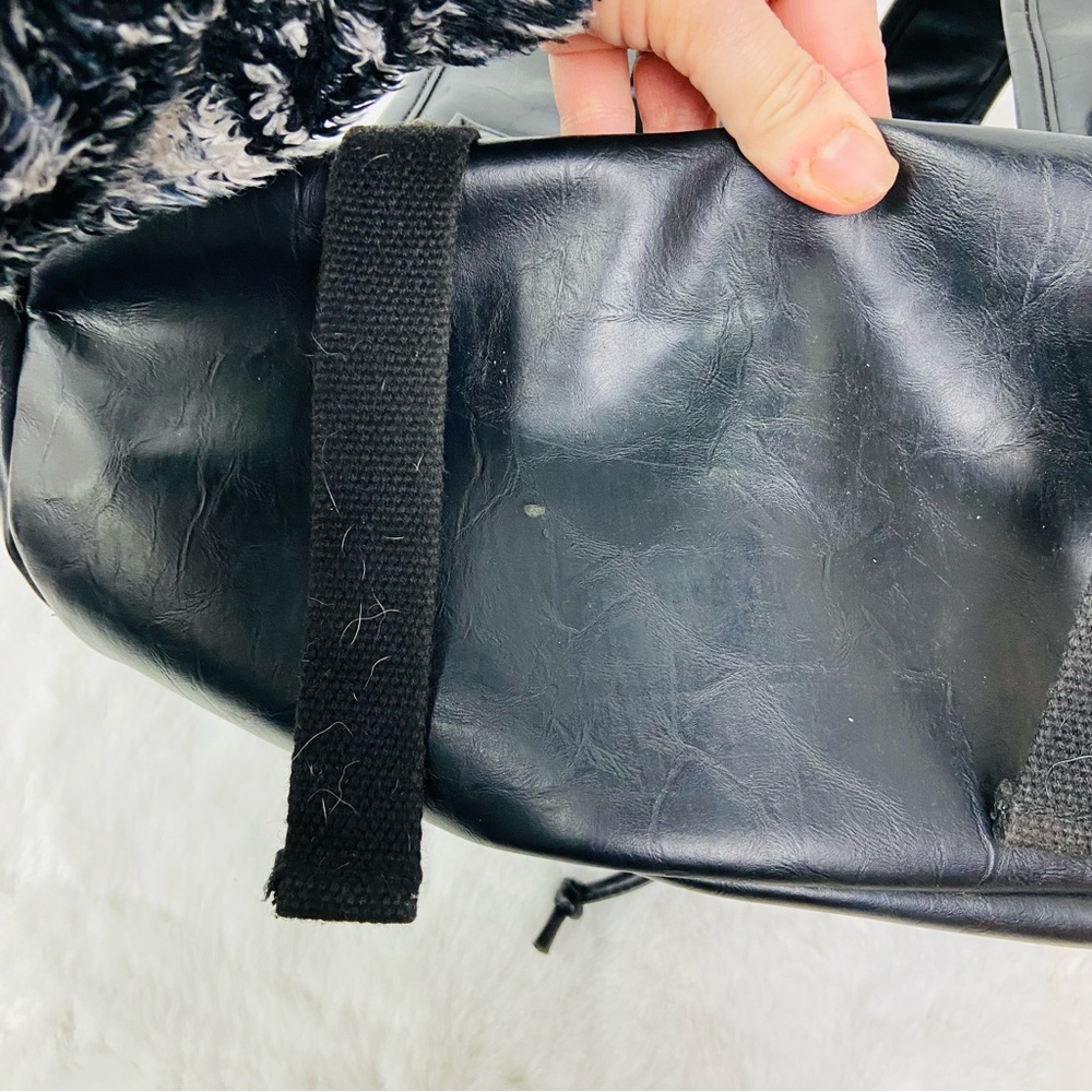 Unbranded Black drawstring Leather Backpack - image 9